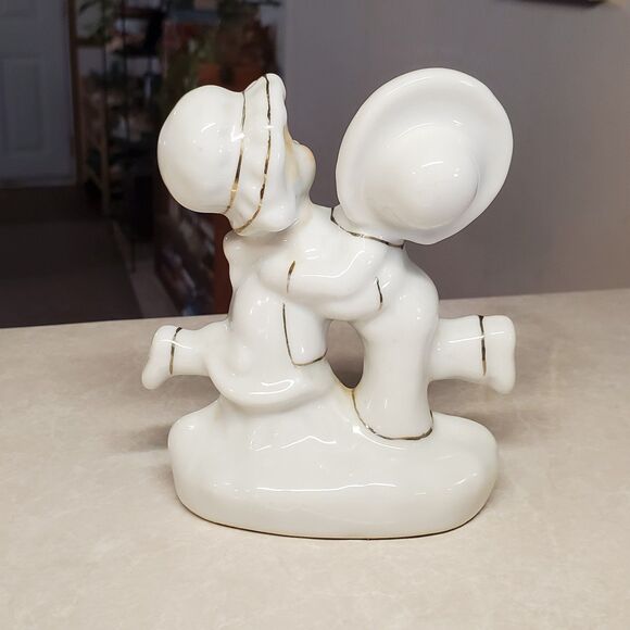 Sophia-Ann Porcelain Dancing Boy and Girl Figurine White with Gold trim. - Picture 3 of 8